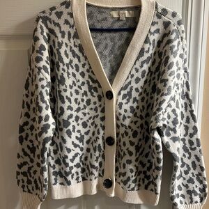 Loft printed cardigan- cropped